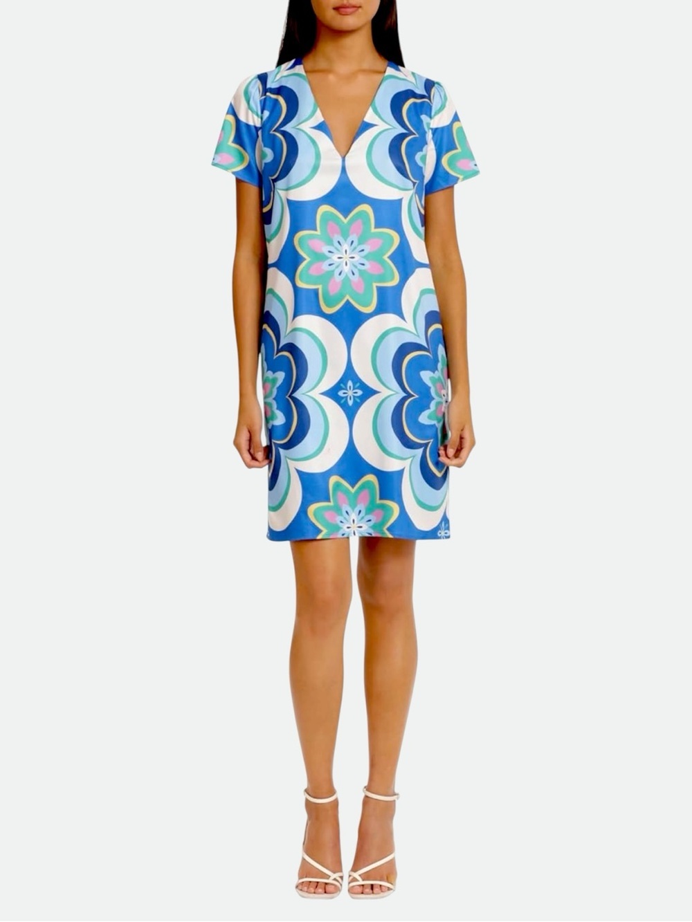 Donna Morgan V-Neck Shift Dress Royal Blue Size 8